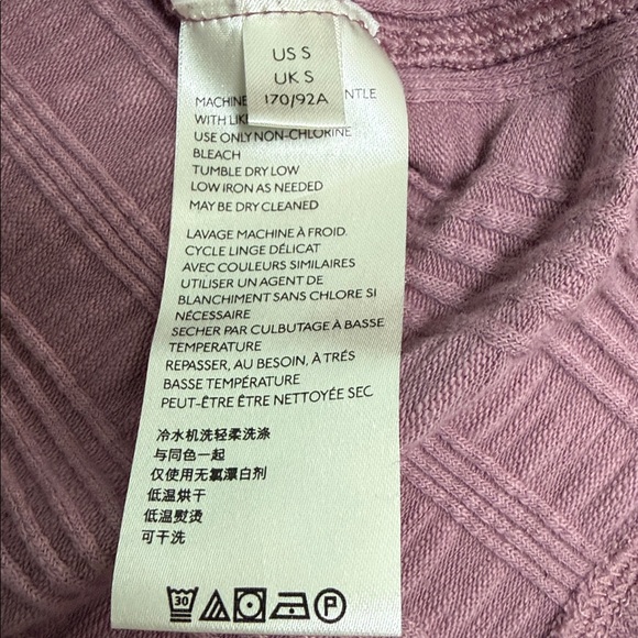 We The Free sz S Big Sur Ribbed Long sleeve top contrast tie dye raw hem - Picture 8 of 10